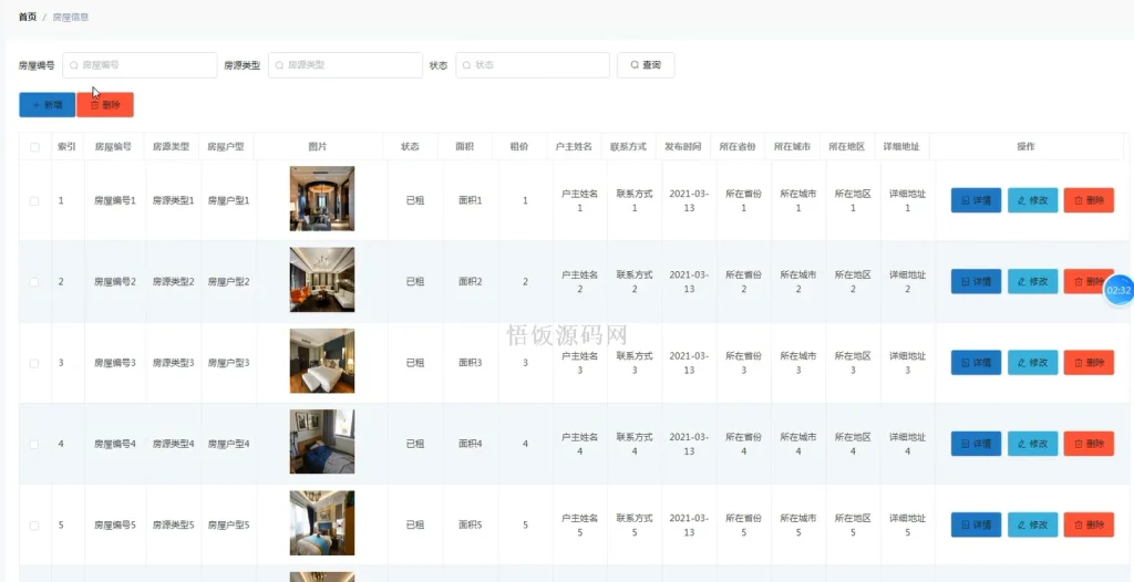 图片[6]-Java毕业设计-基于SpringBoot的房屋租赁系统(毕业论文+答辩PPT+毕设源代码)-悟饭源码
