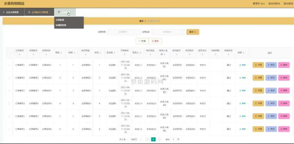 图片[3]-Java毕业设计-基于SpringBoot的飘香水果购物网站(毕业论文+答辩PPT+毕设源代码)-悟饭源码