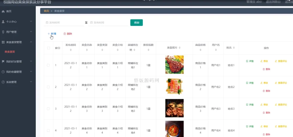 图片[10]-Java毕业设计-基于SpringBoot的校园周边美食探索及分享平台(含源码+论文+PPT等)-悟饭源码