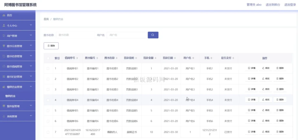 图片[13]-Java毕业设计-基于SpringBoot的图书馆管理系统(毕业论文+答辩PPT+毕设源代码)-悟饭源码